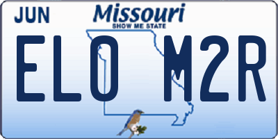MO license plate EL0M2R
