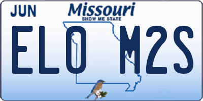 MO license plate EL0M2S