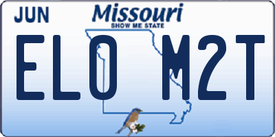 MO license plate EL0M2T