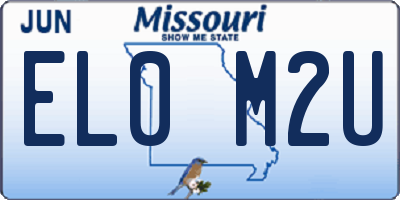 MO license plate EL0M2U