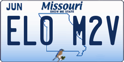 MO license plate EL0M2V