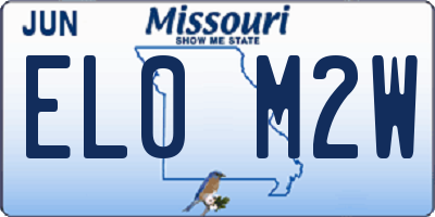 MO license plate EL0M2W