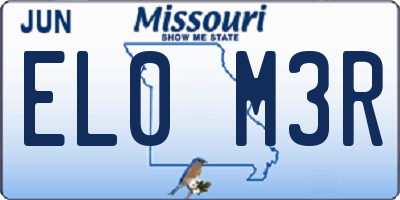 MO license plate EL0M3R