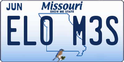 MO license plate EL0M3S