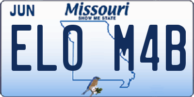 MO license plate EL0M4B