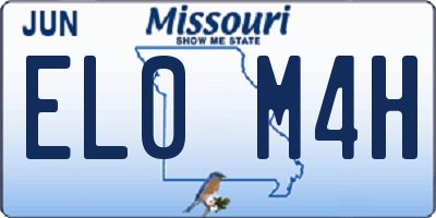 MO license plate EL0M4H