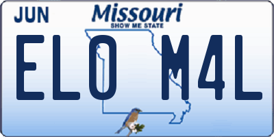 MO license plate EL0M4L