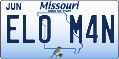 MO license plate EL0M4N