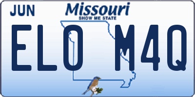 MO license plate EL0M4Q