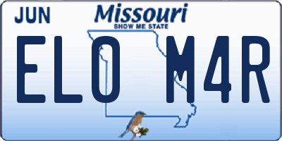 MO license plate EL0M4R