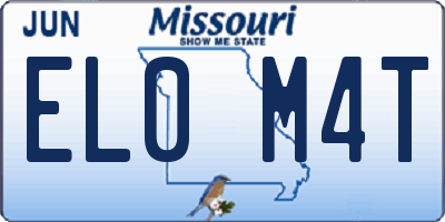 MO license plate EL0M4T