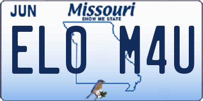 MO license plate EL0M4U