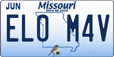 MO license plate EL0M4V
