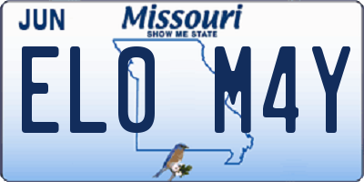 MO license plate EL0M4Y