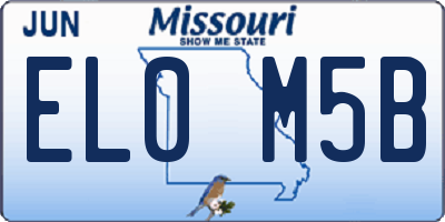 MO license plate EL0M5B