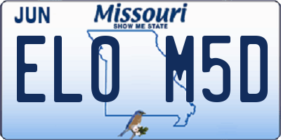 MO license plate EL0M5D