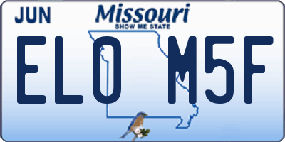 MO license plate EL0M5F