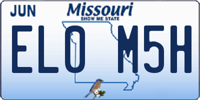 MO license plate EL0M5H