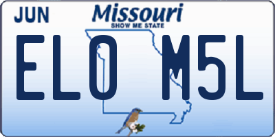 MO license plate EL0M5L