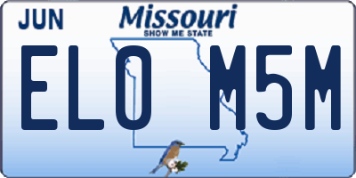 MO license plate EL0M5M