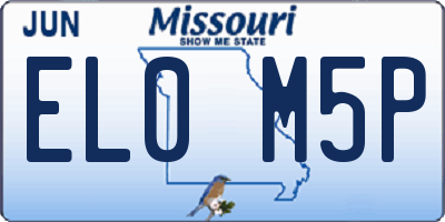 MO license plate EL0M5P