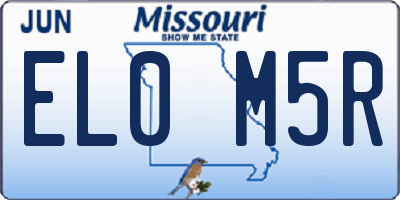 MO license plate EL0M5R