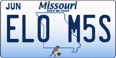 MO license plate EL0M5S