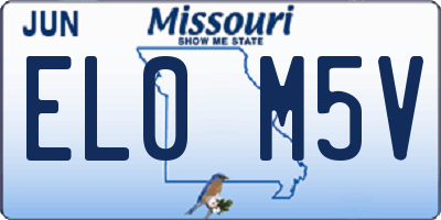 MO license plate EL0M5V