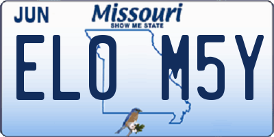 MO license plate EL0M5Y