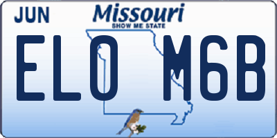 MO license plate EL0M6B