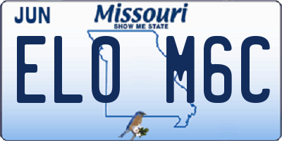 MO license plate EL0M6C