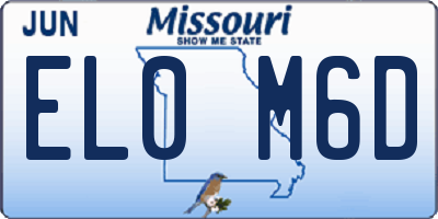 MO license plate EL0M6D