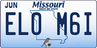 MO license plate EL0M6I