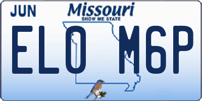 MO license plate EL0M6P