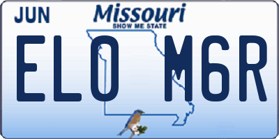 MO license plate EL0M6R