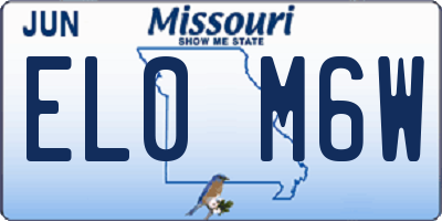 MO license plate EL0M6W