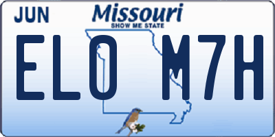 MO license plate EL0M7H