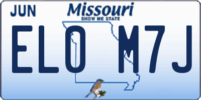 MO license plate EL0M7J