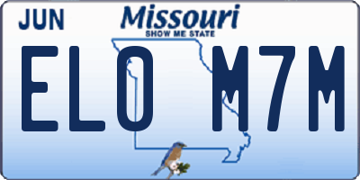 MO license plate EL0M7M