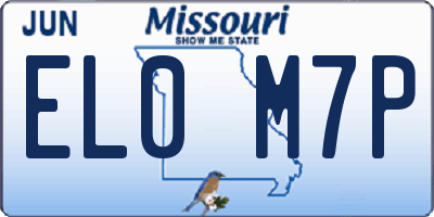 MO license plate EL0M7P