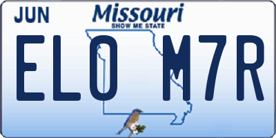 MO license plate EL0M7R