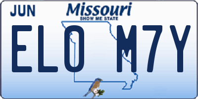 MO license plate EL0M7Y