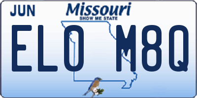 MO license plate EL0M8Q