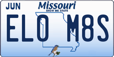 MO license plate EL0M8S