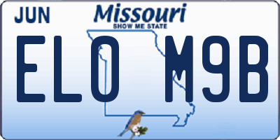 MO license plate EL0M9B