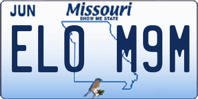 MO license plate EL0M9M