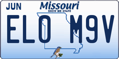 MO license plate EL0M9V