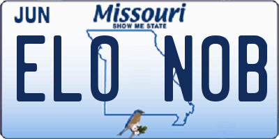 MO license plate EL0N0B