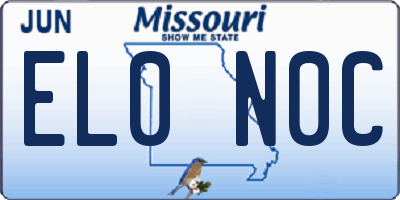 MO license plate EL0N0C