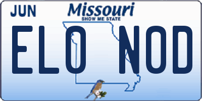 MO license plate EL0N0D